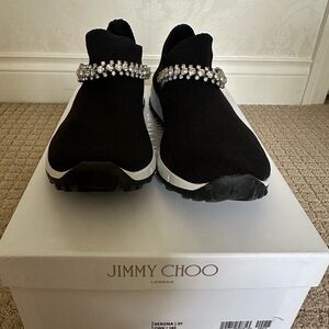Jimmy Choo Verona Black/Crystal Sneakers Size 37